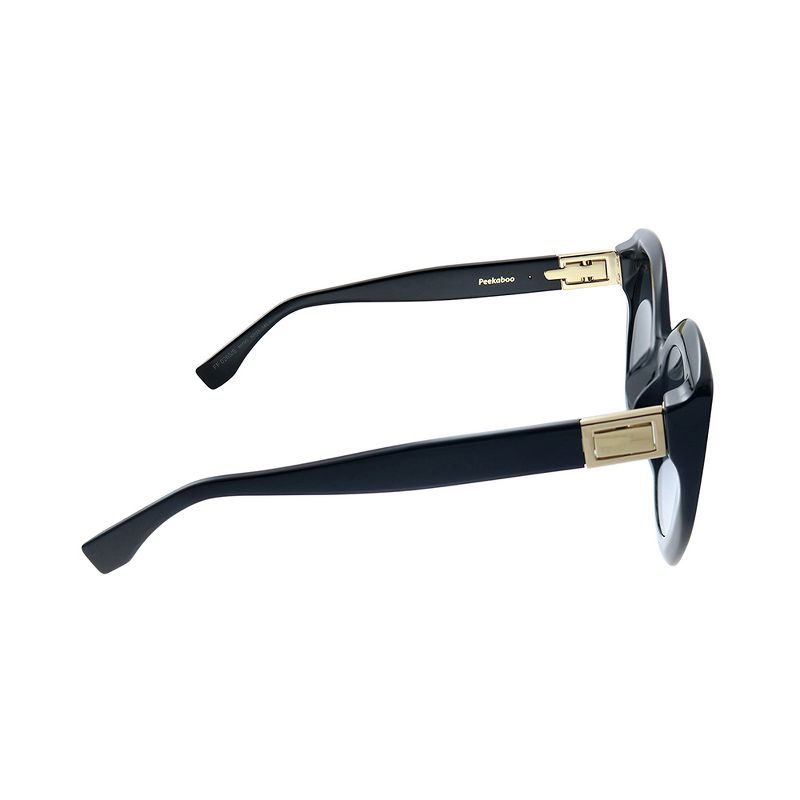 Fendi Peekaboo  807 9O Womens Round Sunglasses Black 52mm