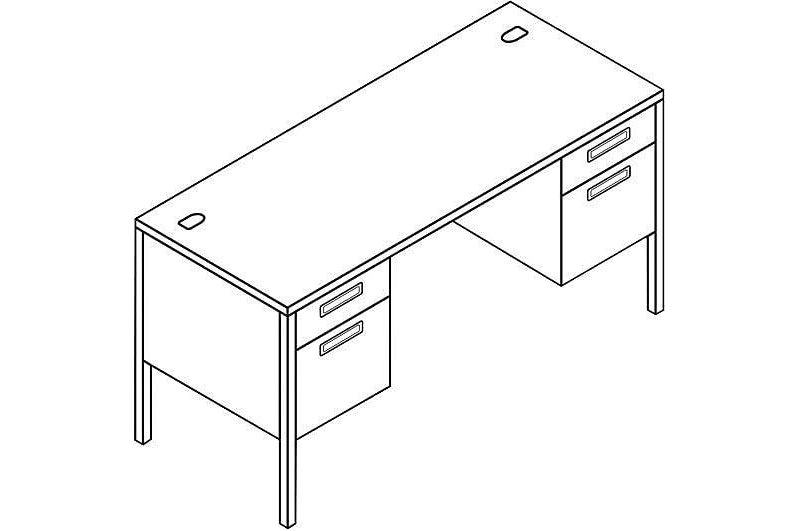 HON Metro Series Kneespace Credenza 60w x 24d x 29 1/2h Mahogany/Charcoal P3231NS