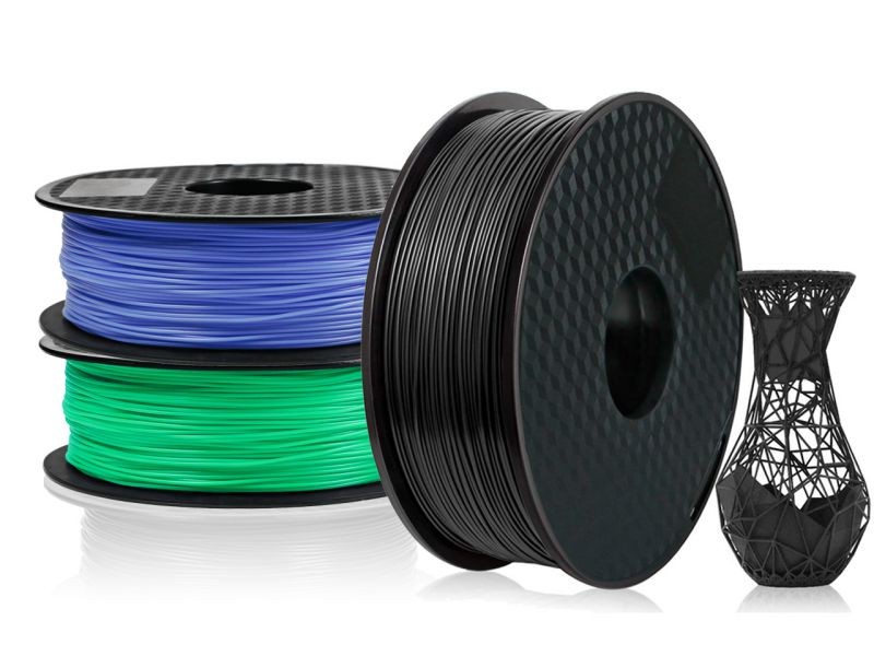 3 Pack PLA 3D Printer Filament 1.75mm, PLA Filament Bundl, Dimensional Accuracy +/- 0.02mm, 1kg Spool(2.2lbs) x 3, Fit Most FDM Printer(black+blue+yellow- 3 Pack)