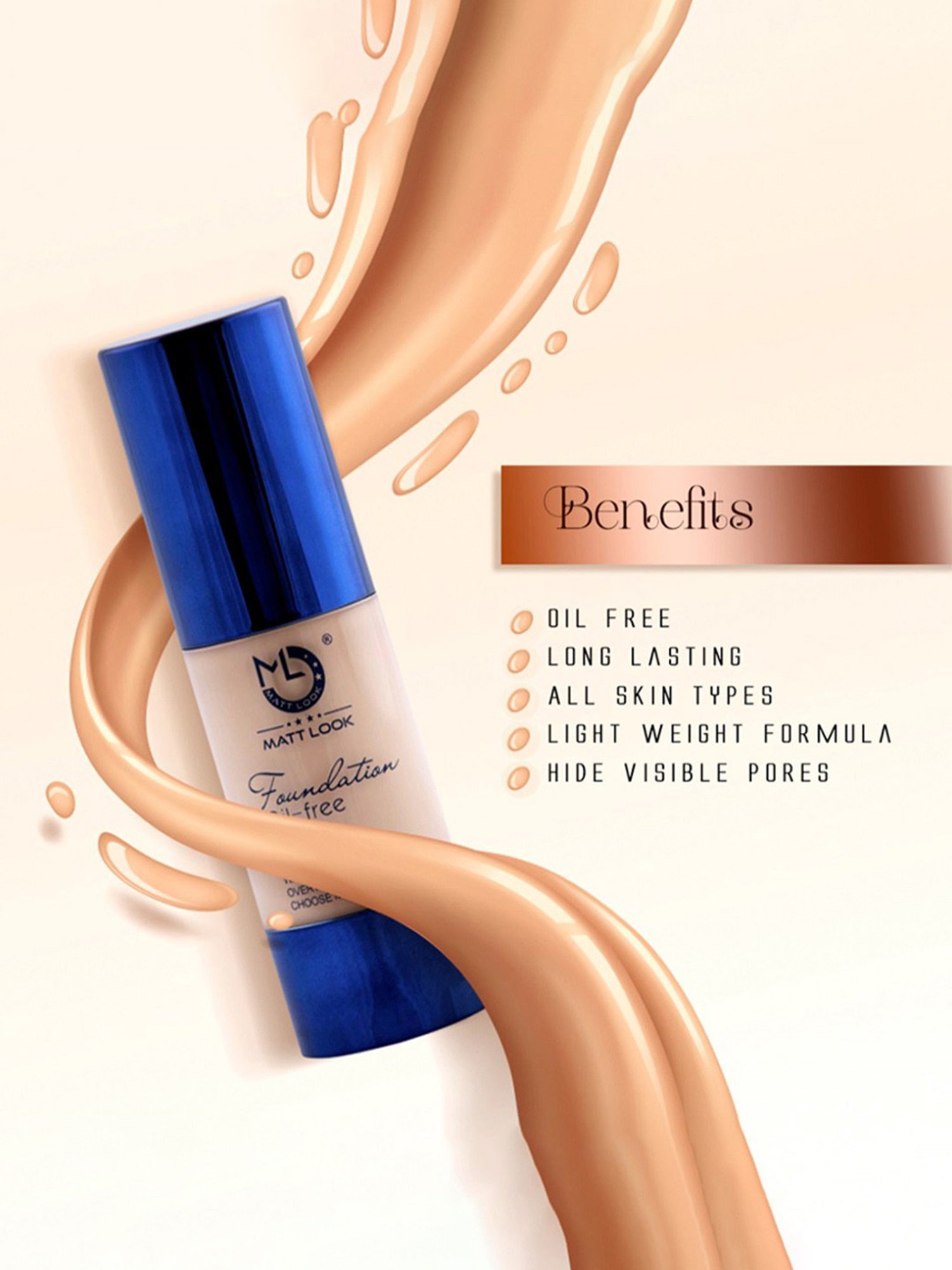 Matt Look Oil-Free Foundation SPF 25 103 - 30 gm