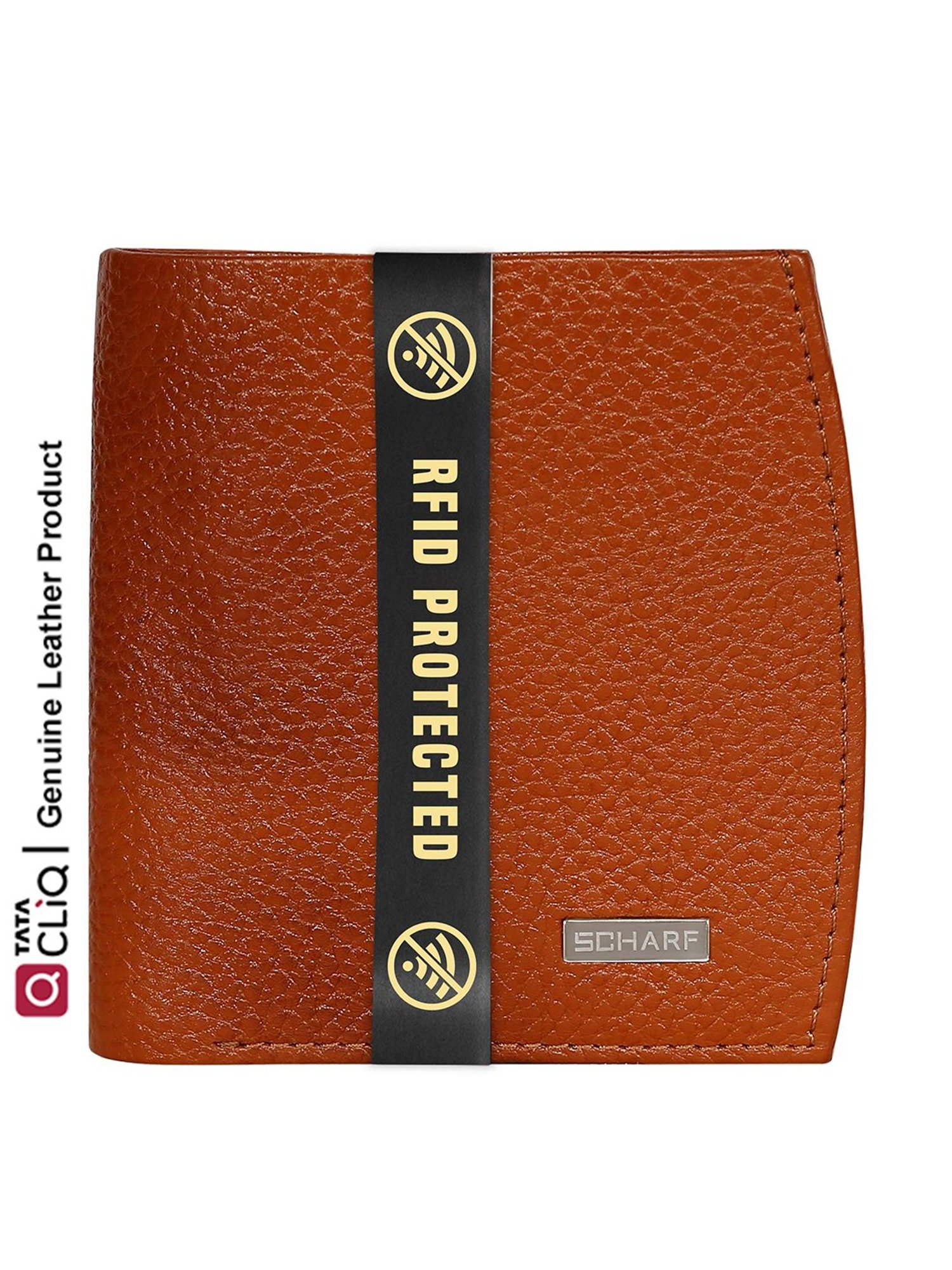 Scharf Andrew Tan Formal Leather Rfid Bi-Fold Wallet for Men