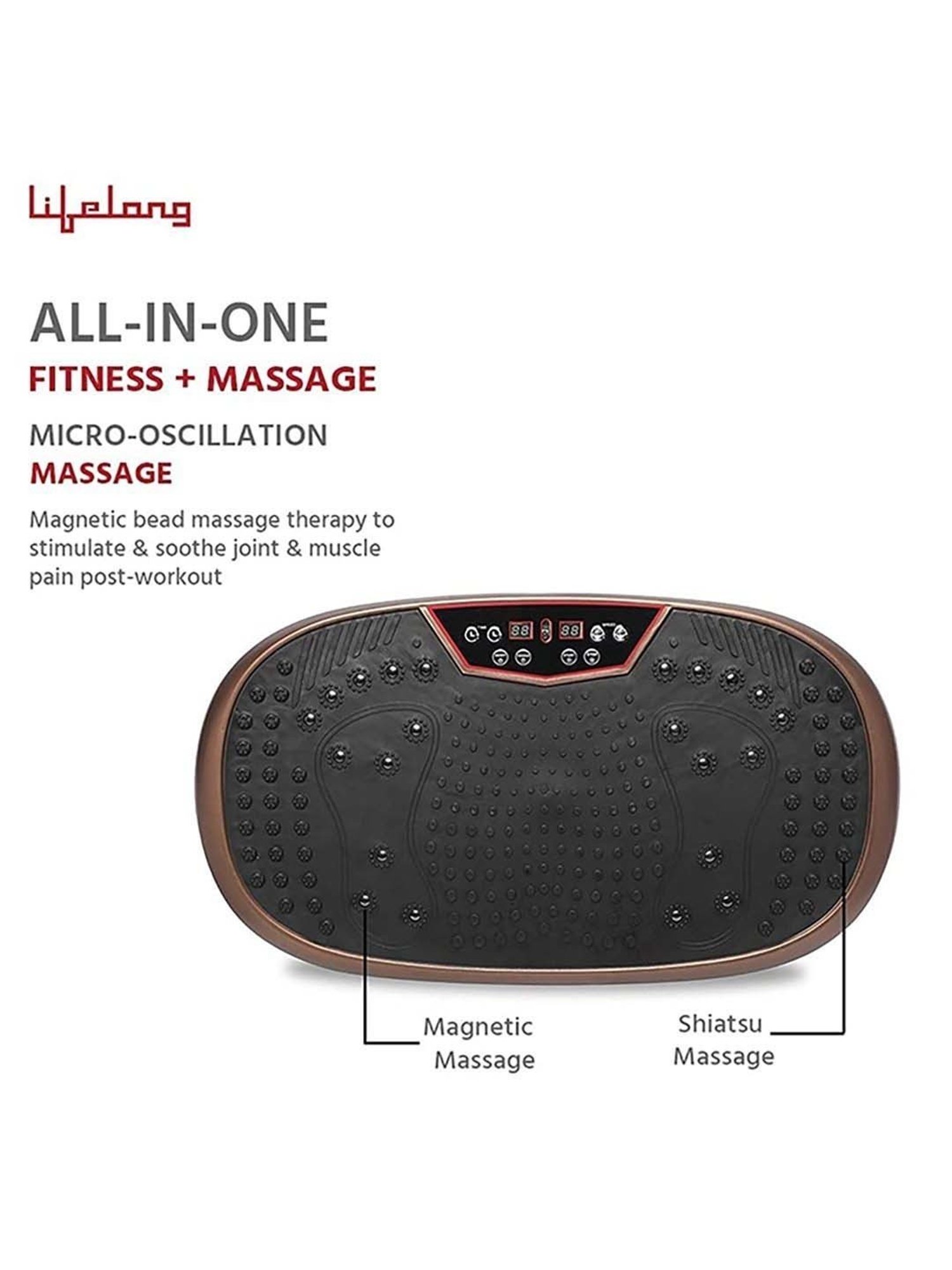 Lifelong LLM234 Crazyfit Vibration Plate Massager Machine for Full Body Workout (Brown)