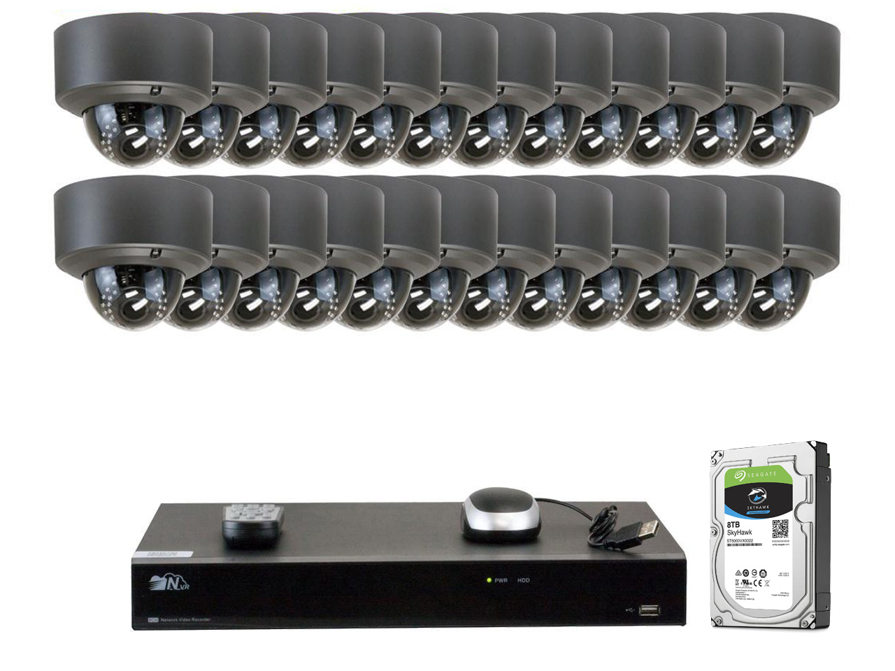 GW Security 32CH H.265 4K NVR 5-Megapixel (2592 x 1520) 4X Optical Zoom Network Plug & Play Video Security System, 32pcs 5MP 1920p 2.8-12mm Motorized Zoom POE Weatherproof Dome IP Cameras
