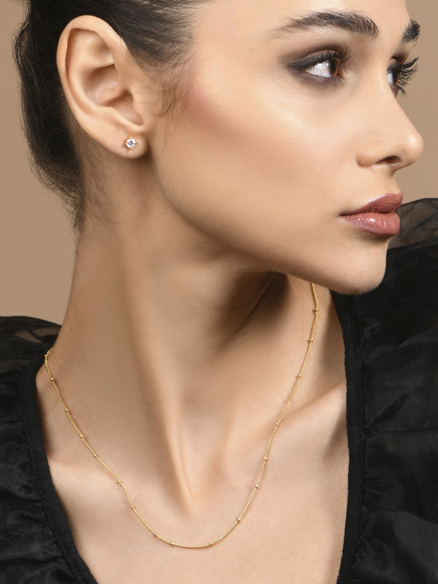 Accessorize London Women's Z Real Gold Plated Long Bobble Necklace