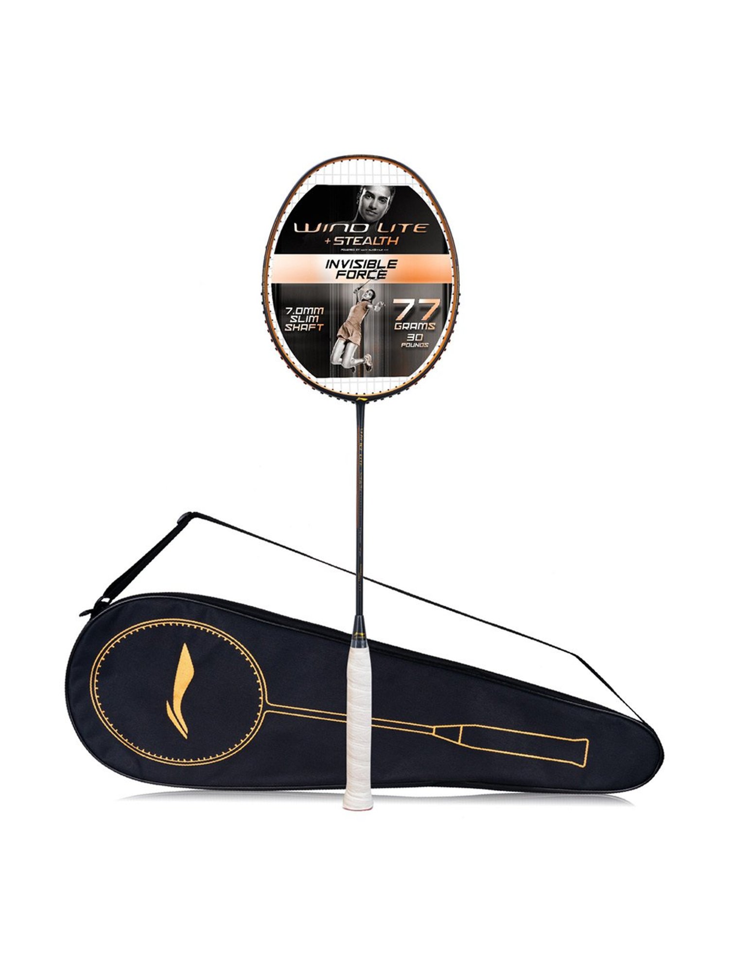 Li-Ning Wind Lite Stealth Badminton Racket (Charcoal Grey) Size - Medium