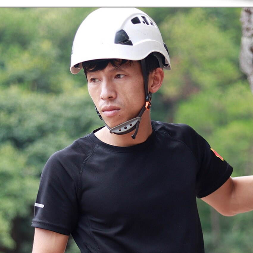Ventilated Safety Hard Hat - Adjustable ABS Climbing Helmet - 6-Point Suspension, Perfect for Riding, Climbing and Construction