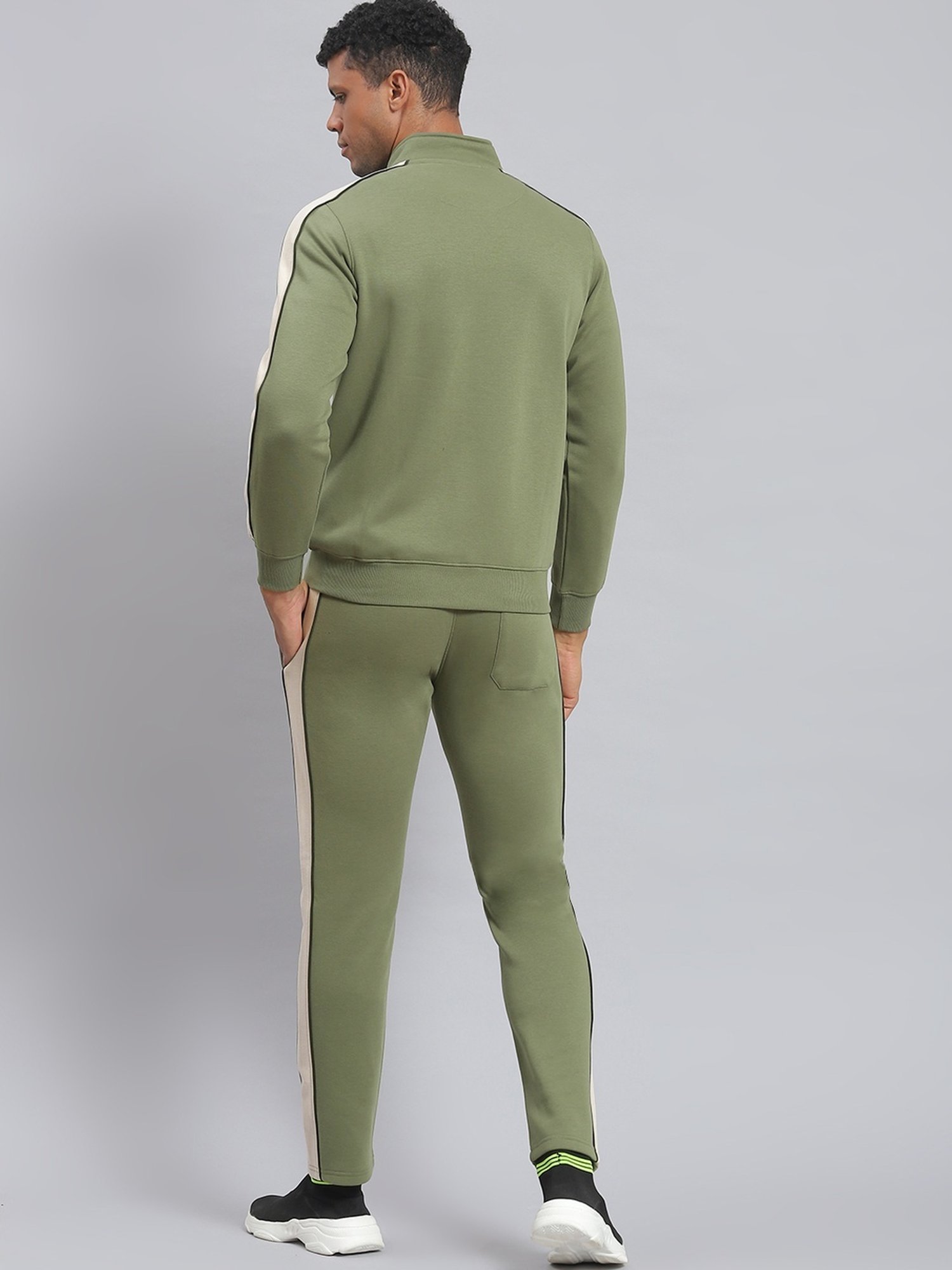 Rock.it Light Olive Regular Fit Striped Tracksuit