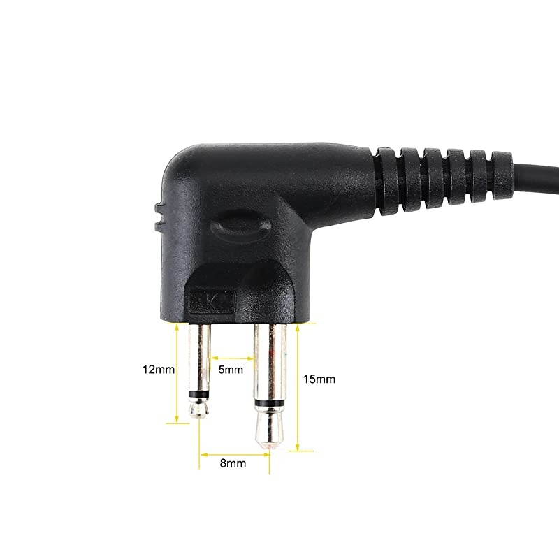 Walkie Talkie Swivel Earpiece with Microphone and PTT for Motorola Two Way Radio - Motorola Swivel Earpiece Compatible with Walkie Talkies CLS1410, CLS1100, HKLN4604A (2 Pack)