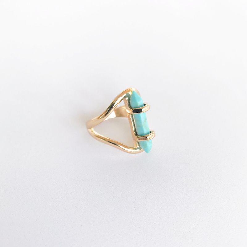 Sanctuary Project Semi Precious Turquoise Crystal Ring Gold