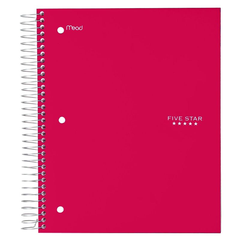 Five Star 5 Subject Wide Ruled Spiral Notebook (Color Will Vary)
