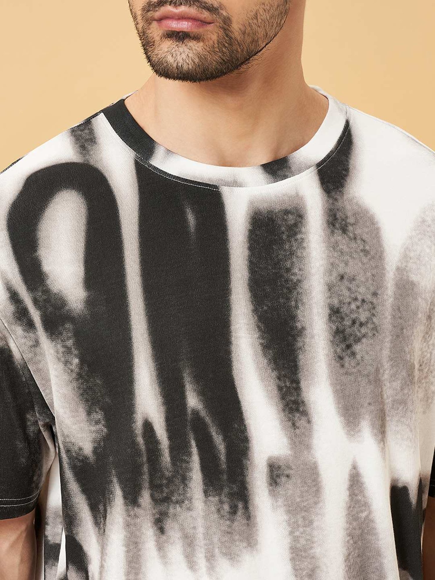 Street 808 By Pantaloons White Comfort Fit Printed T-Shirt