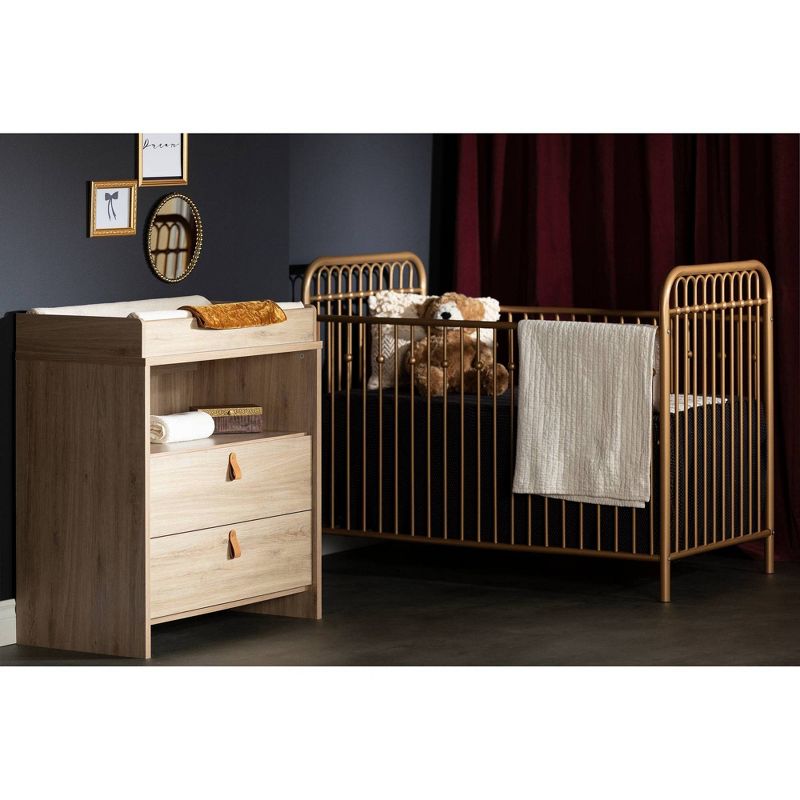 Hankel Changing Table - Pure White and Weathered Oak - South Shore