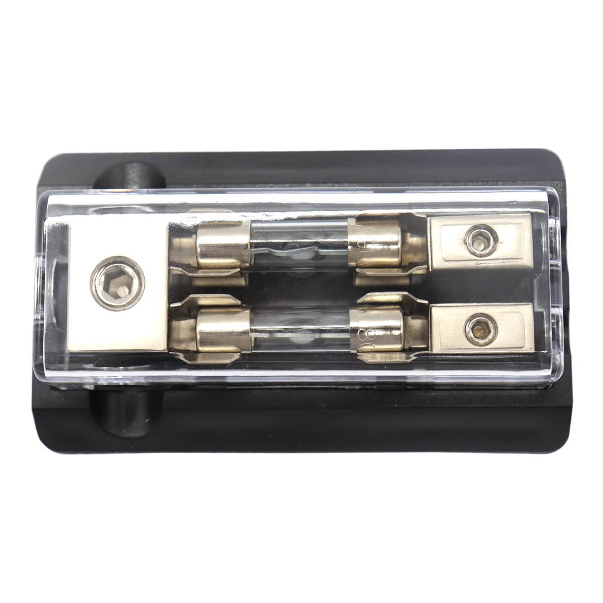 2-Way Fuse Holder Standard Circuit Fuse Board for Car RV (Black)