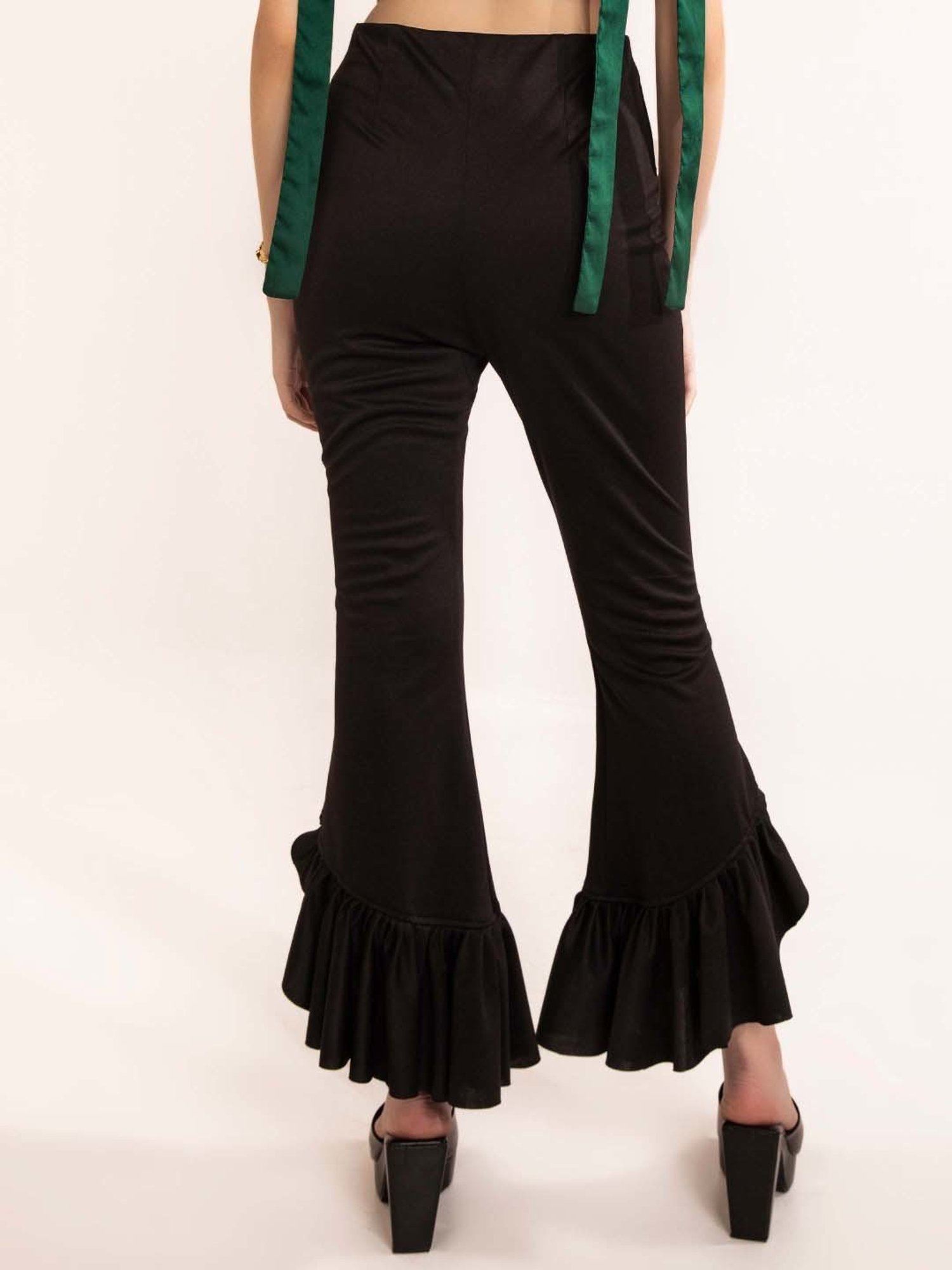 KAORI BY SHREYA AGARWAL Black High Rise Bootcut Trousers
