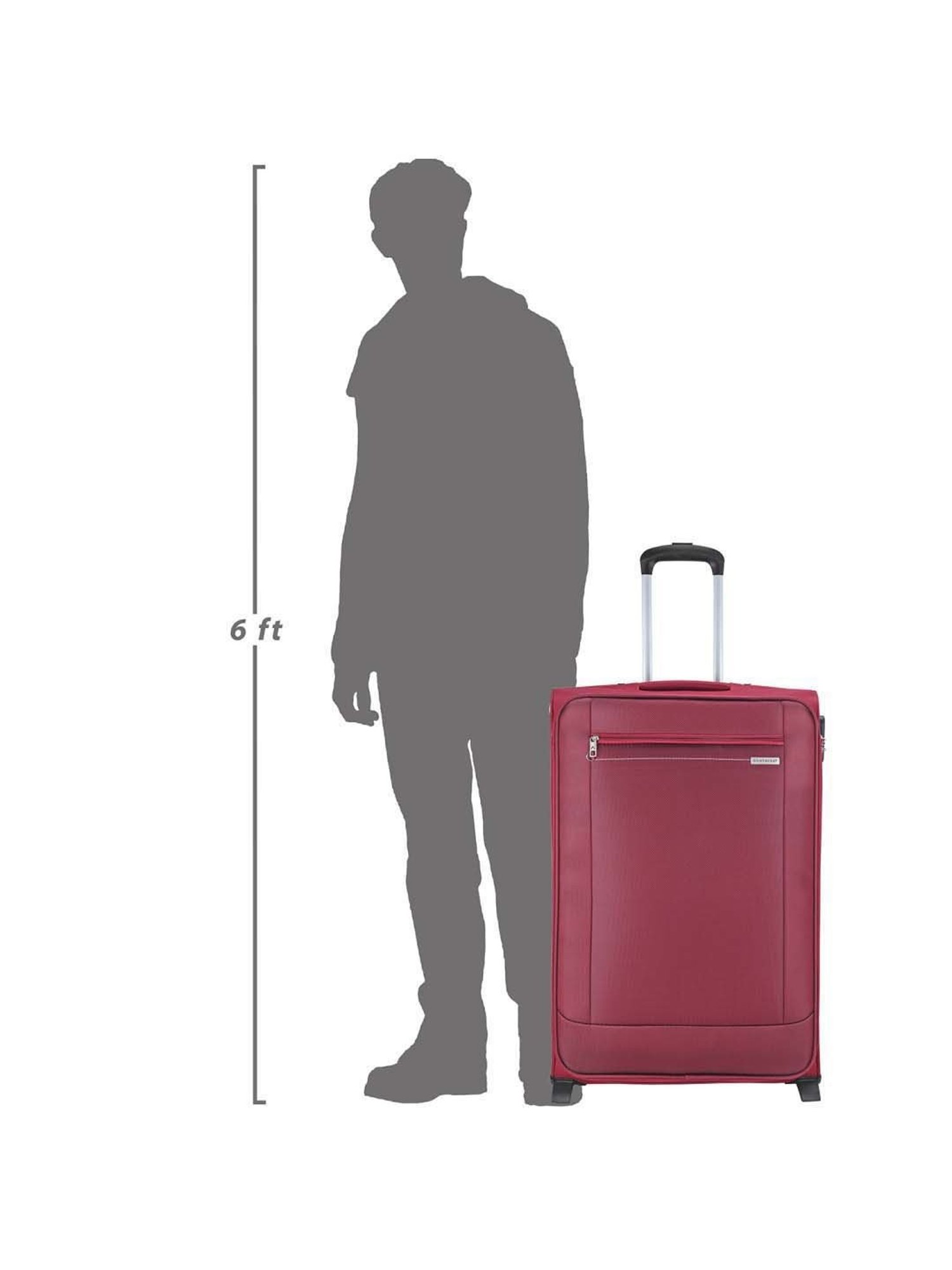 Skybags Salsa Red Solid Hard Medium Trolley Bag - 46 cm