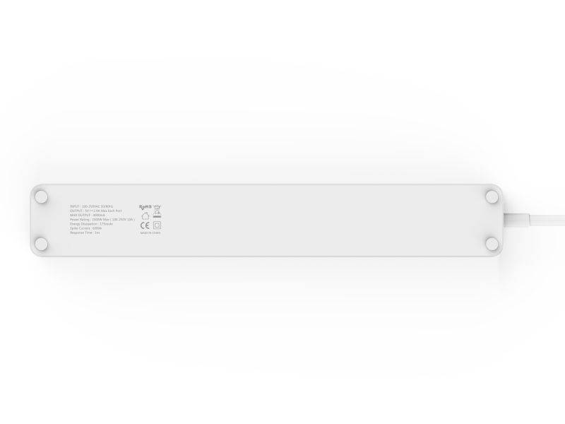 ORICO 4 Outlet Power Strip with Surge Protector, 4 USB Intelligence Charging Ports ( Max 5V2.4A) for iPhone 7/ 7Puls/6S/6S P/5SE/iPad/LG/Samsung/HTC