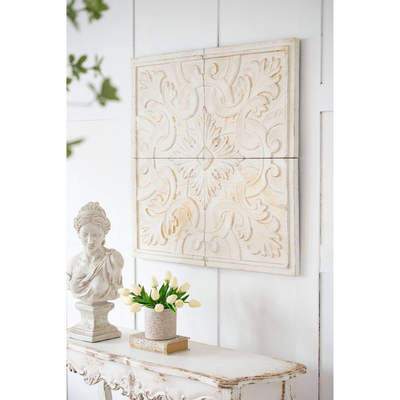 Set of 4 Kawan Wall Panels White/Natural - A&B Home