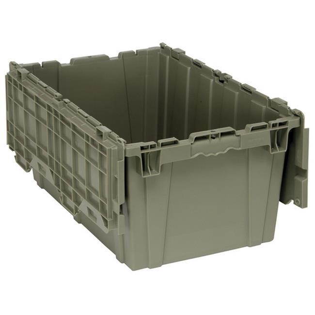 QUANTUM STORAGE SYSTEMS QDC2717-12 Attached Lid Container, 2.5 cu. ft., Gray