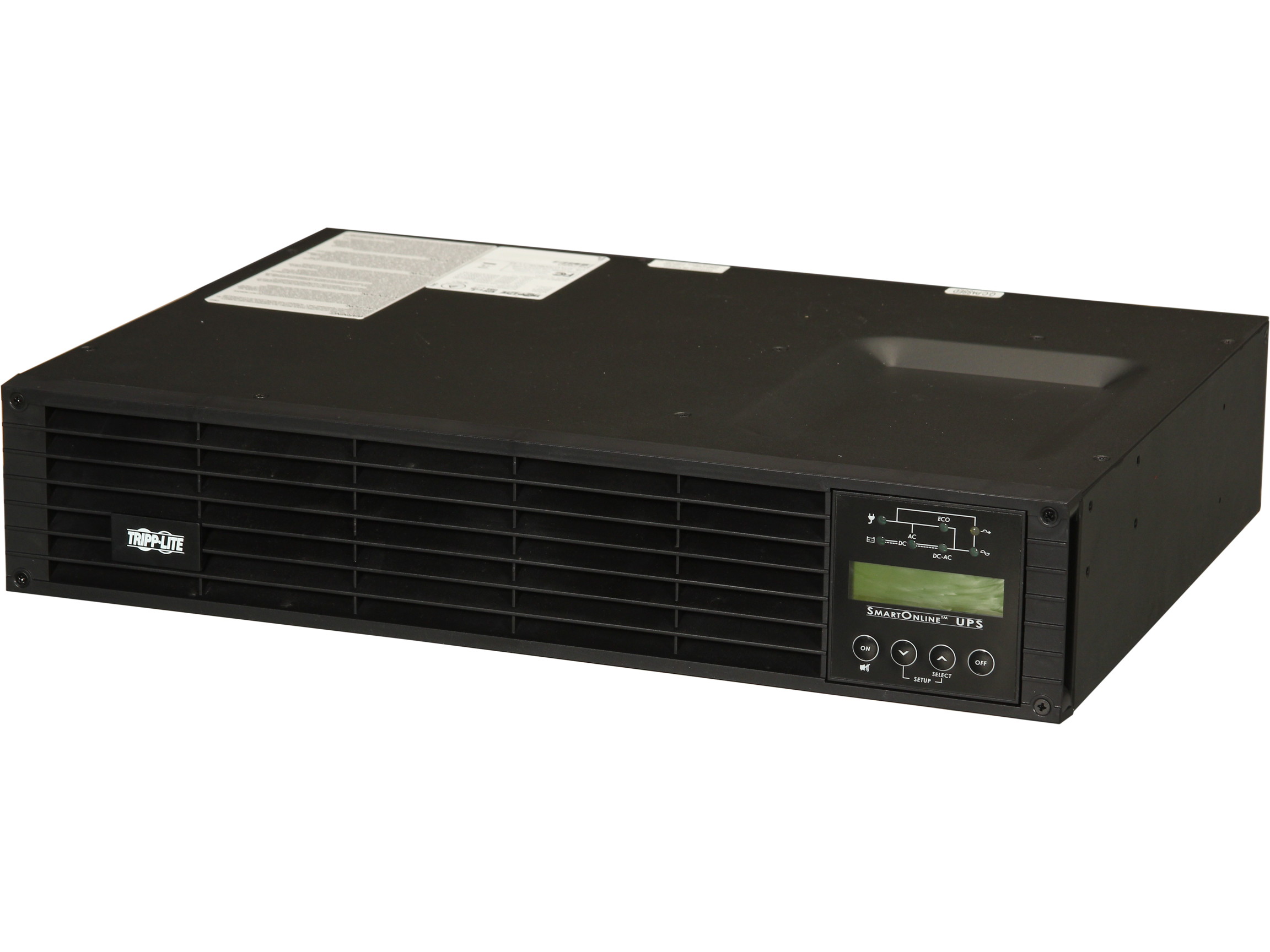 PR1000LCDRT2U Smart App Sinewave UPS System, 1000VA/900W, 8 Outlets, AVR, 2U Rack/Tower Black