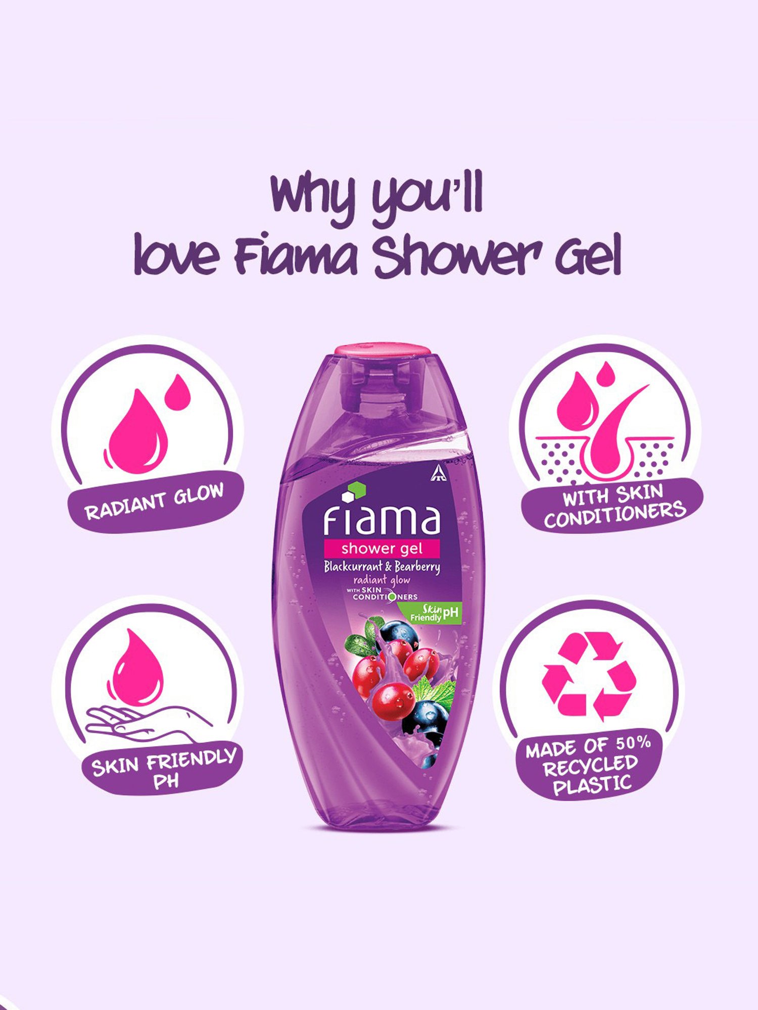 Fiama Blackcurrant & Bearberry Shower Gel - 250 ml