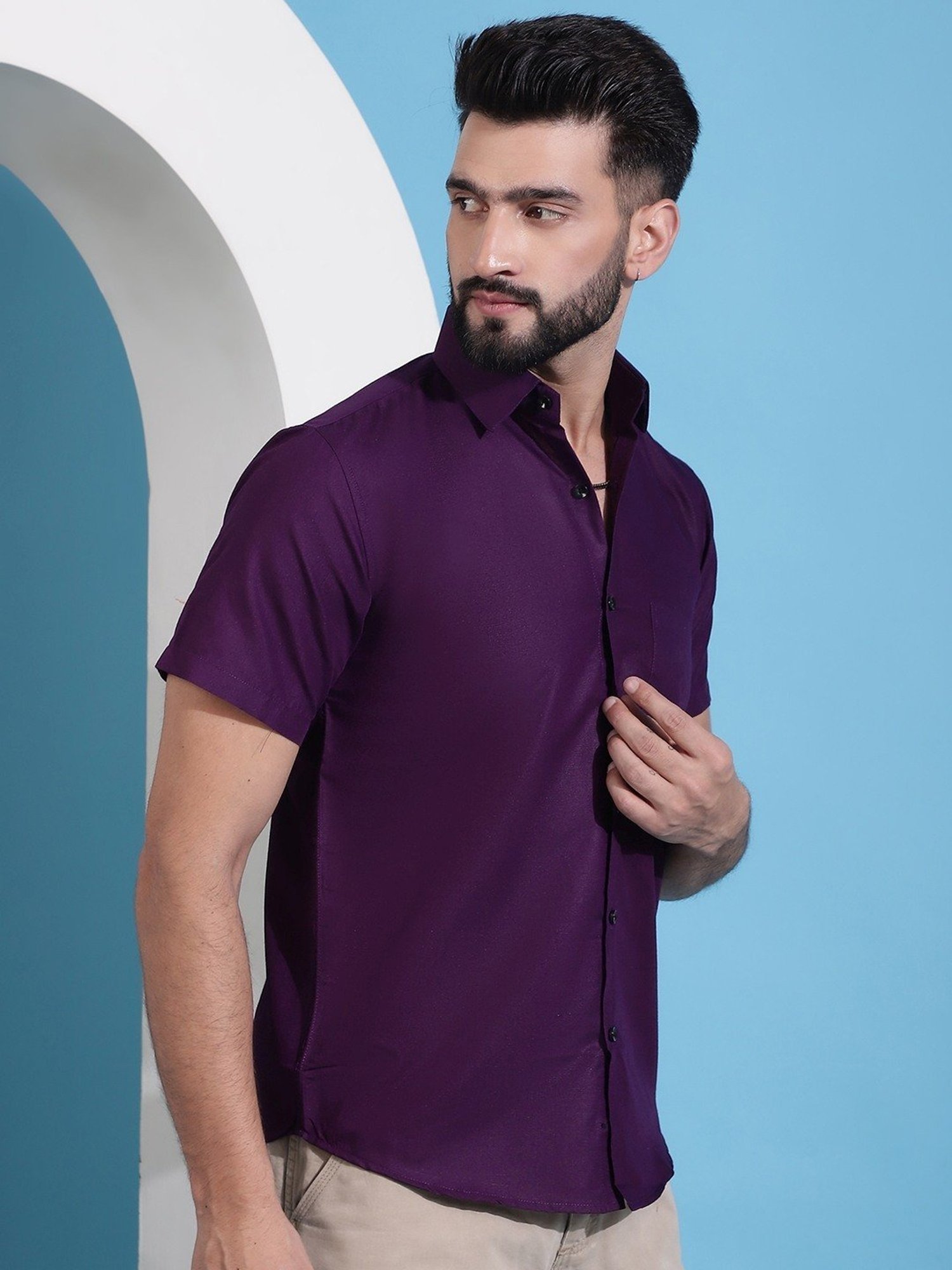 Indian Needle Wine Regular Fit Shirt