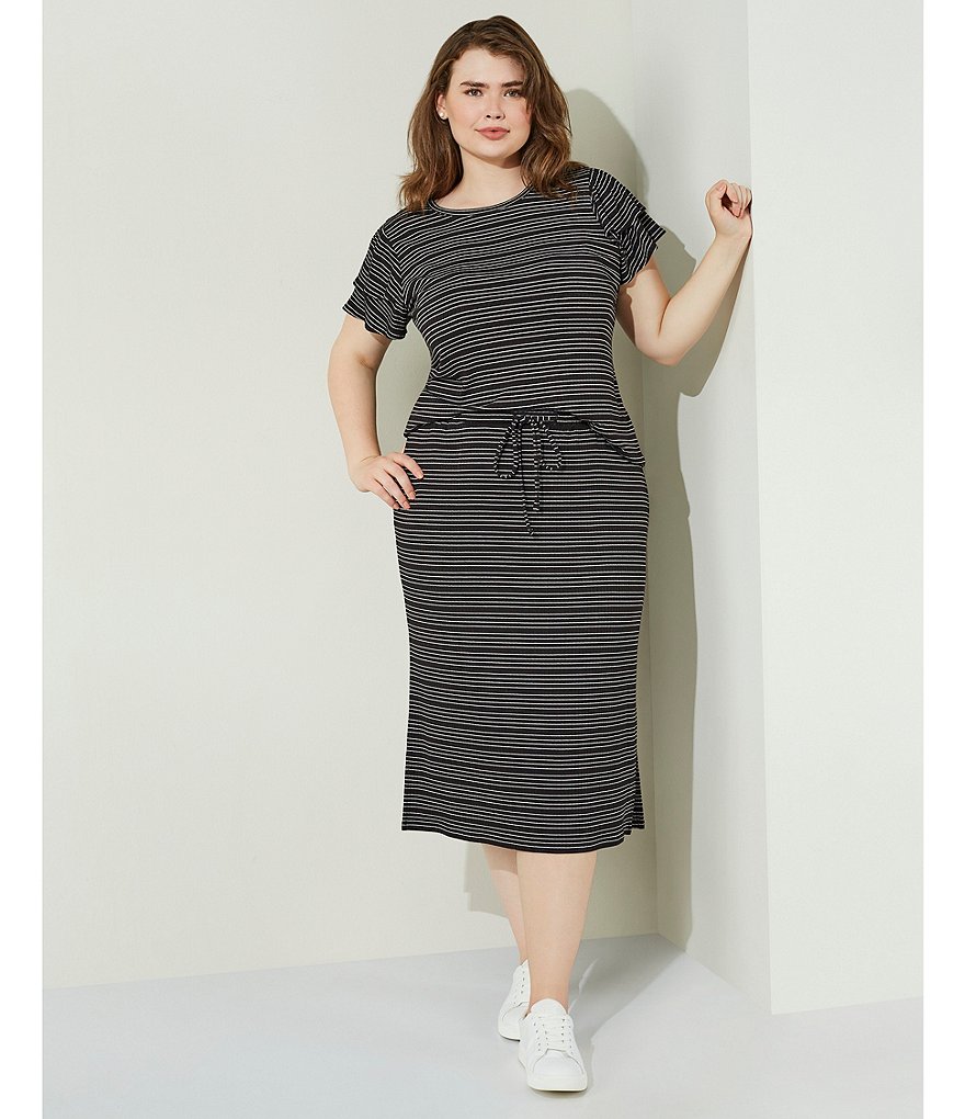 Intro Plus Size Activeease Drawstring Faux Wrap Skort