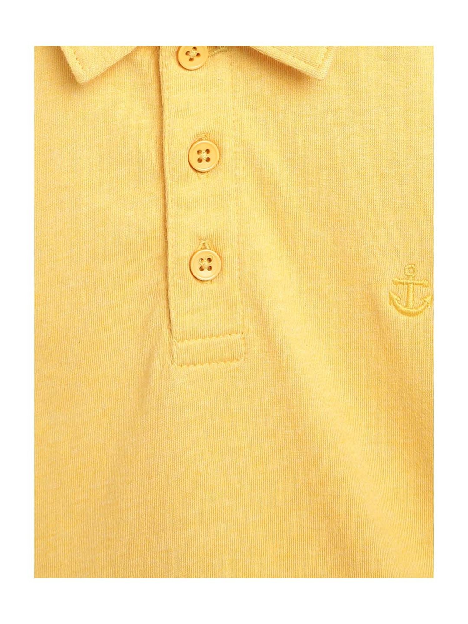 Campana Kids Yellow Cotton Regular Fit Polo T- Shirt