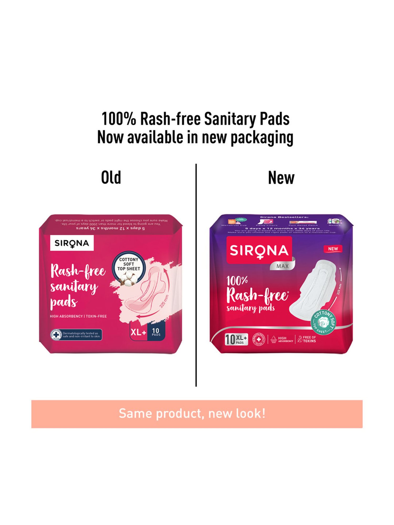 Sirona Cottony Soft Rash Free Sanitary Pads for Women Extra Large Plus - Pack of 2