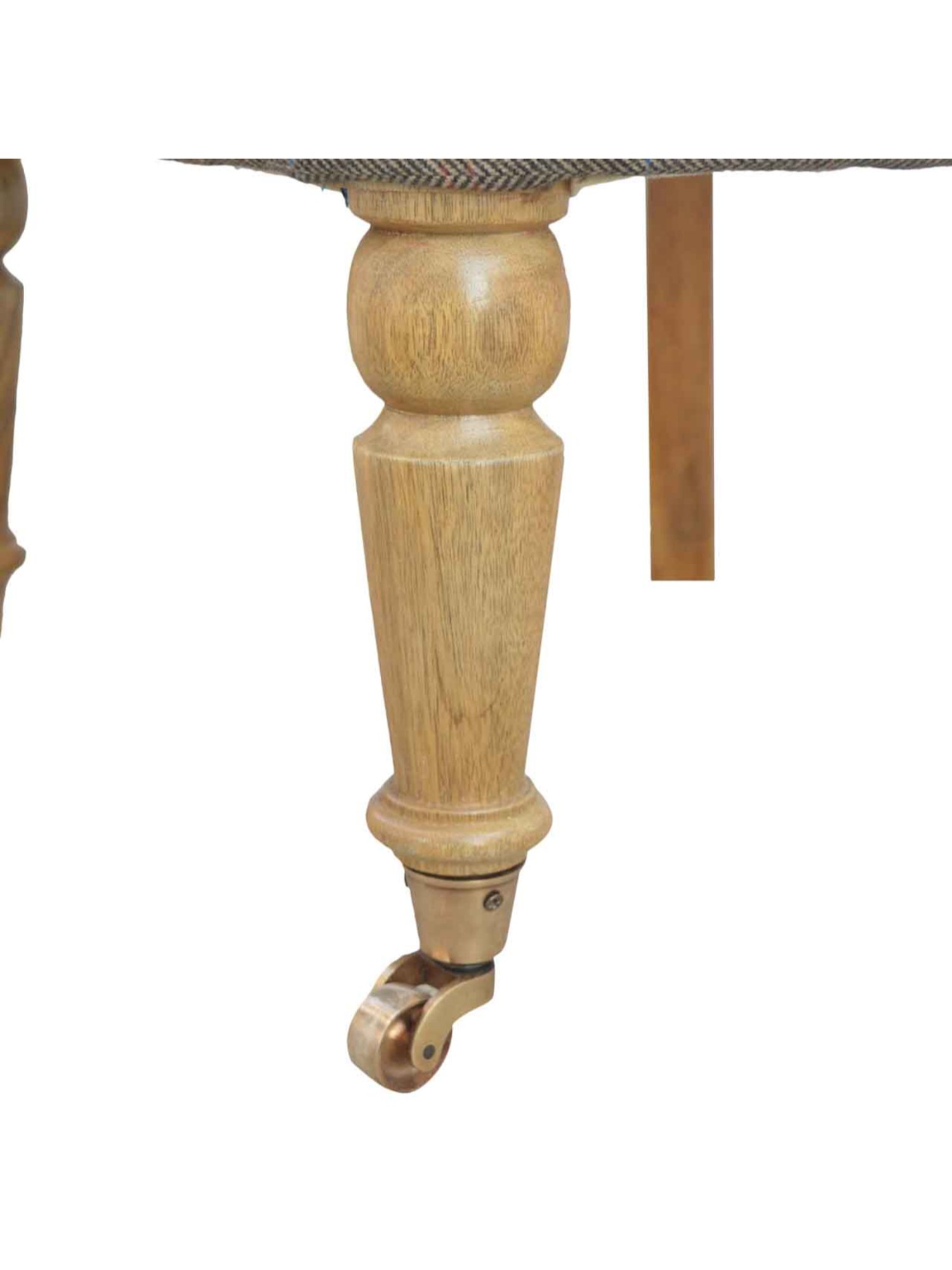 Artisan Furniture Grey & Brown Wood Tweed Accent Chair