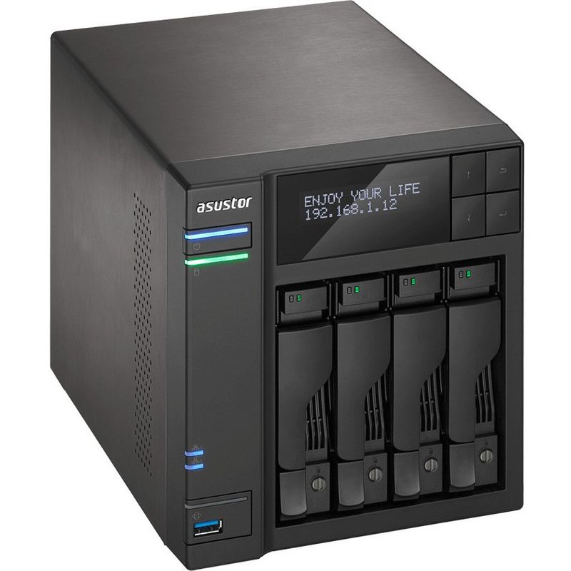 ASUSTOR AS6404T SAN/NAS Storage System - Intel Celeron J3455 Quad-core (4 Core) 1.50 GHz - 4 x HDD Supported - 40 TB Supported HDD Capacity