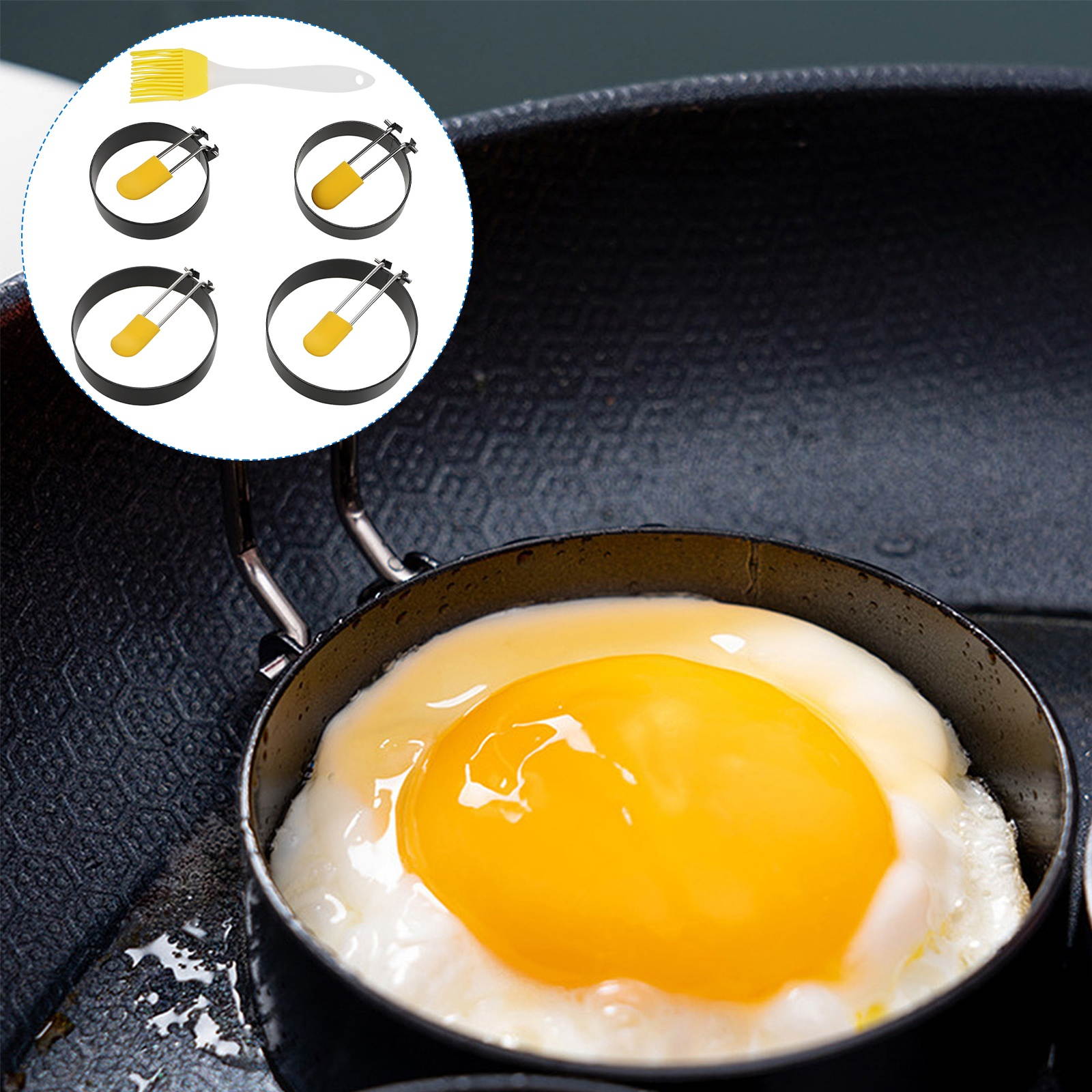 5pcs Practical Helpful Durable Egg Molds Egg Frying Molds Egg Cooker Rings for Kitchen