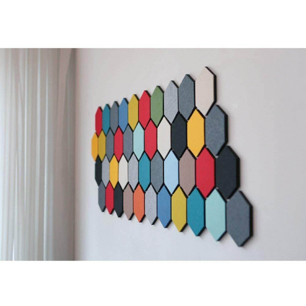 Thehaki Sandwich Felt Board Hexagon type Memo Board Wall Decoration Home Deco (Dark Gray 4pcs Set)