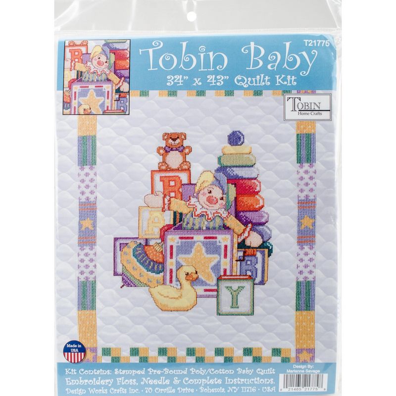 Tobin Stamped Quilt Cross Stitch Kit 34"X43"-Toys