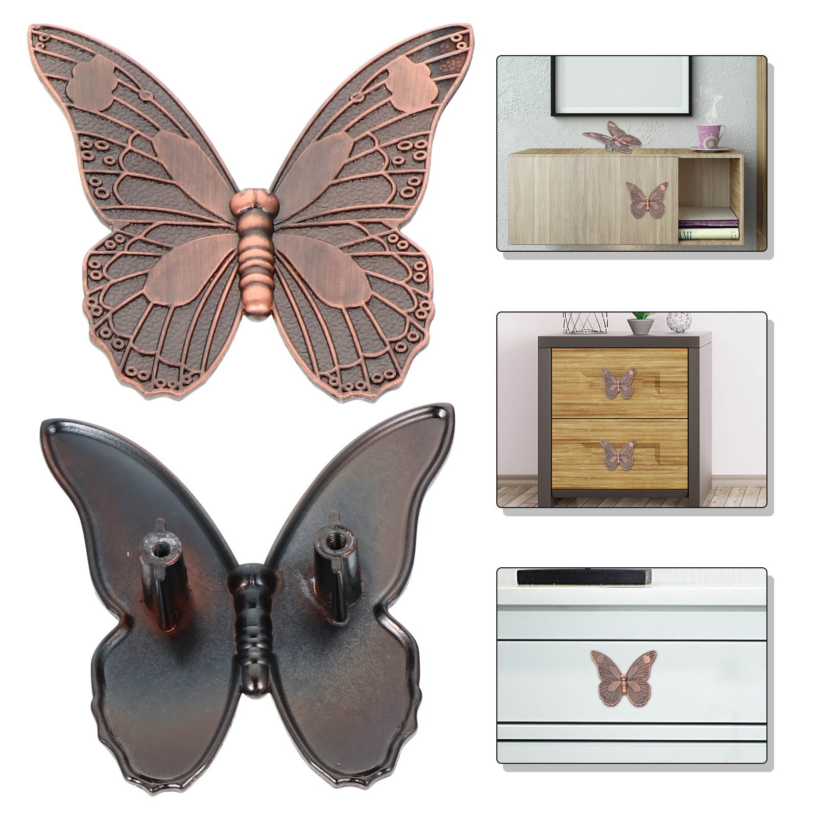 4pcs Furniture Wardrobe Butterflies Pull Handle Cabinet Knob Door Handle Drawer Handle