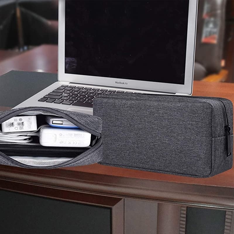 Accessories Case Durable Small Accessories Storage Bag Compatible Laptop Charger Various USB Cables Cords and Power Travel Gadget Carry Bag Dark GraySmall+Big
