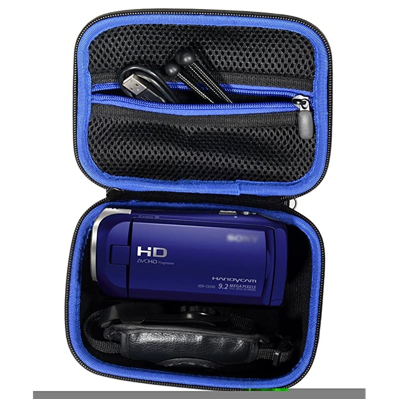 Camcorder Case for Sony HD Video Recording HDRCX405, HDRCX440 Handycam; Canon VIXIA HF R800, Panasonic HC-V180K and Kimire HD Recorder, Professional Hard Case with SD, Memory Card Pockets,