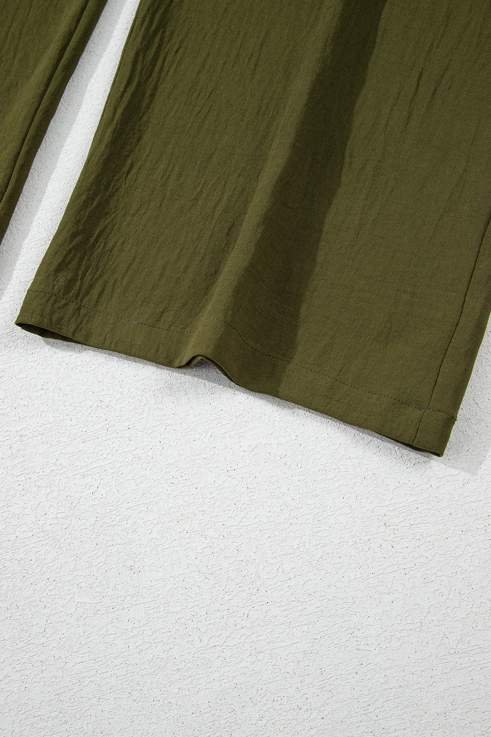 Gray Textured Wide Leg Overall with Pockets