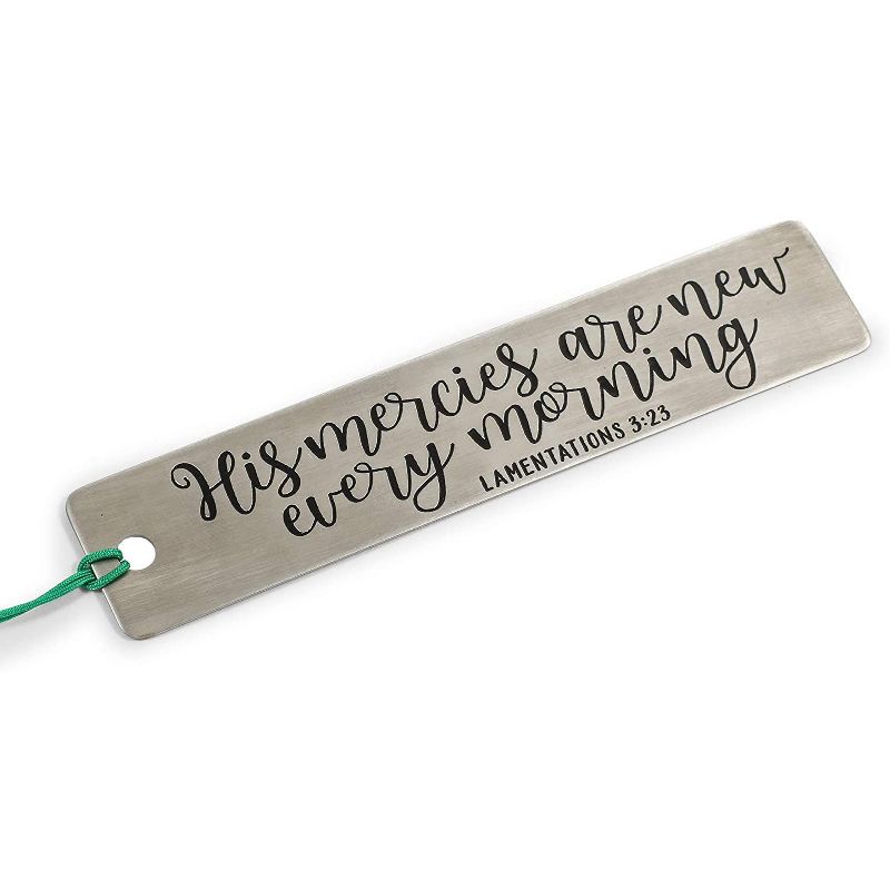 Faithful Finds 2-Pack Silver Stainless Steel Metal Religious Scripture Bible Bookmark with Tassel, 4.85 x 1 in