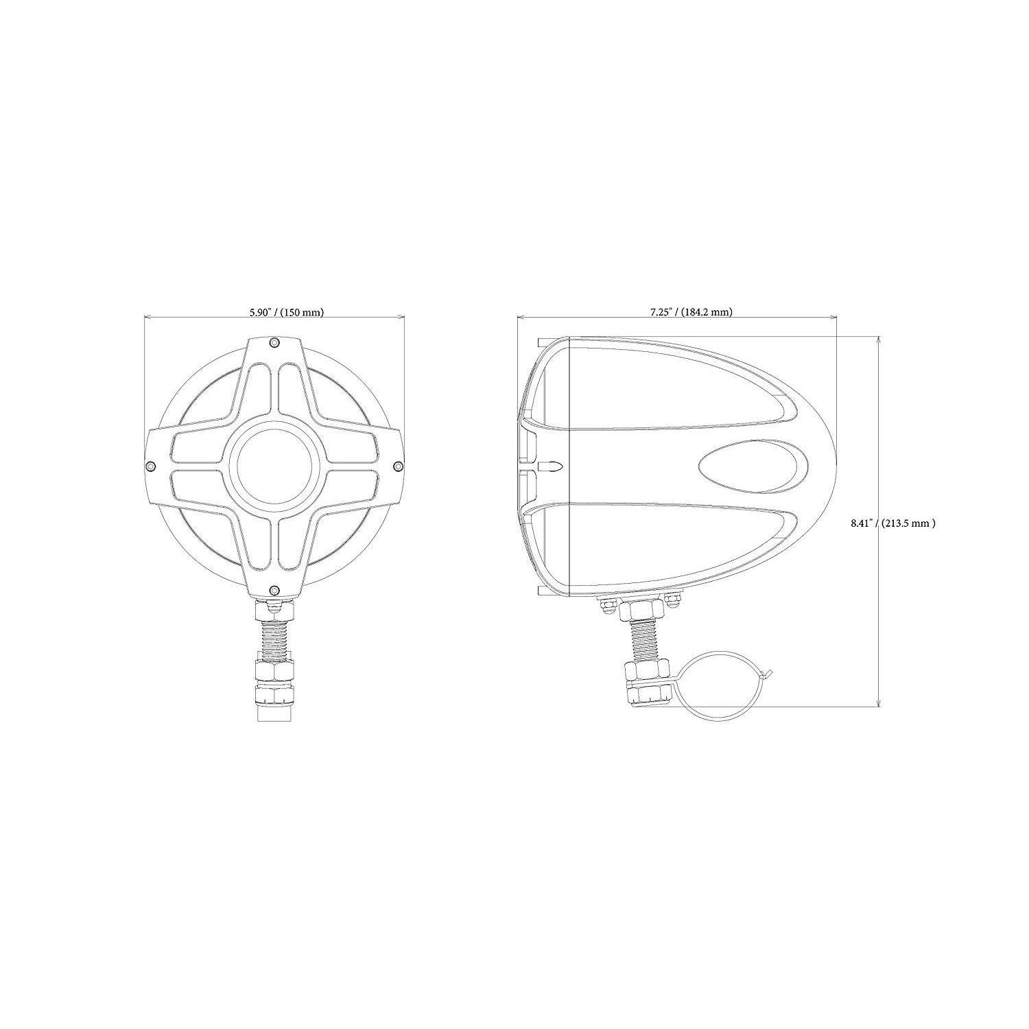 boss audio mc750b bluetooth, weatherproof speaker and amplifier sound system, two 4 inch speakers, bluetooth amplifier, inline volume control, ideal for motorcycles/atv and 12 volt applications