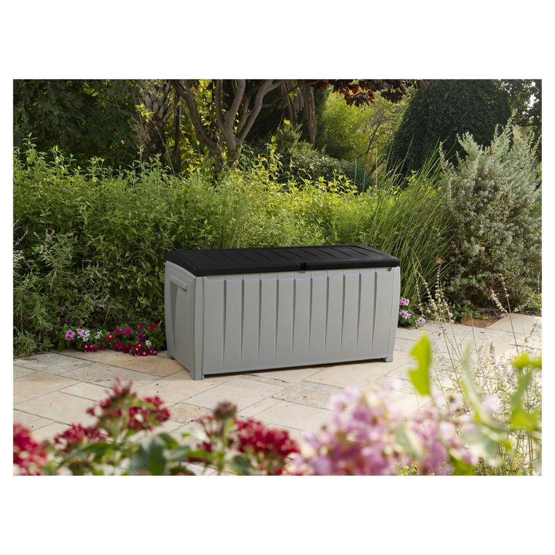 Novel 90 Gallon Outdoor Storage Box - Gray/Black - Keter