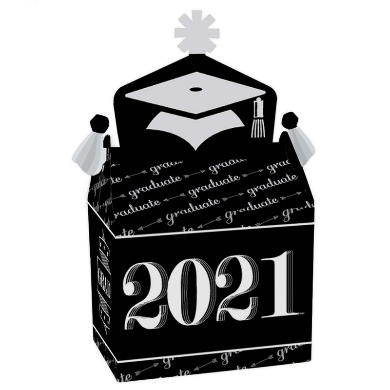 Big Dot of Happiness Graduation Cheers - Treat Box Party Favors - 2021 Graduation Party Goodie Gable Boxes - Set of 12