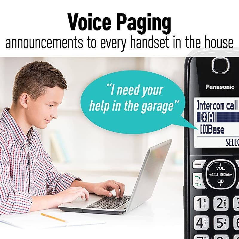 Link2Cell Bluetooth Cordless Phone System with Voice Assistant Call Blocking and Answering Machine DECT 60 Expandable Cordless System 3 Handsets KXTGF573S Silver