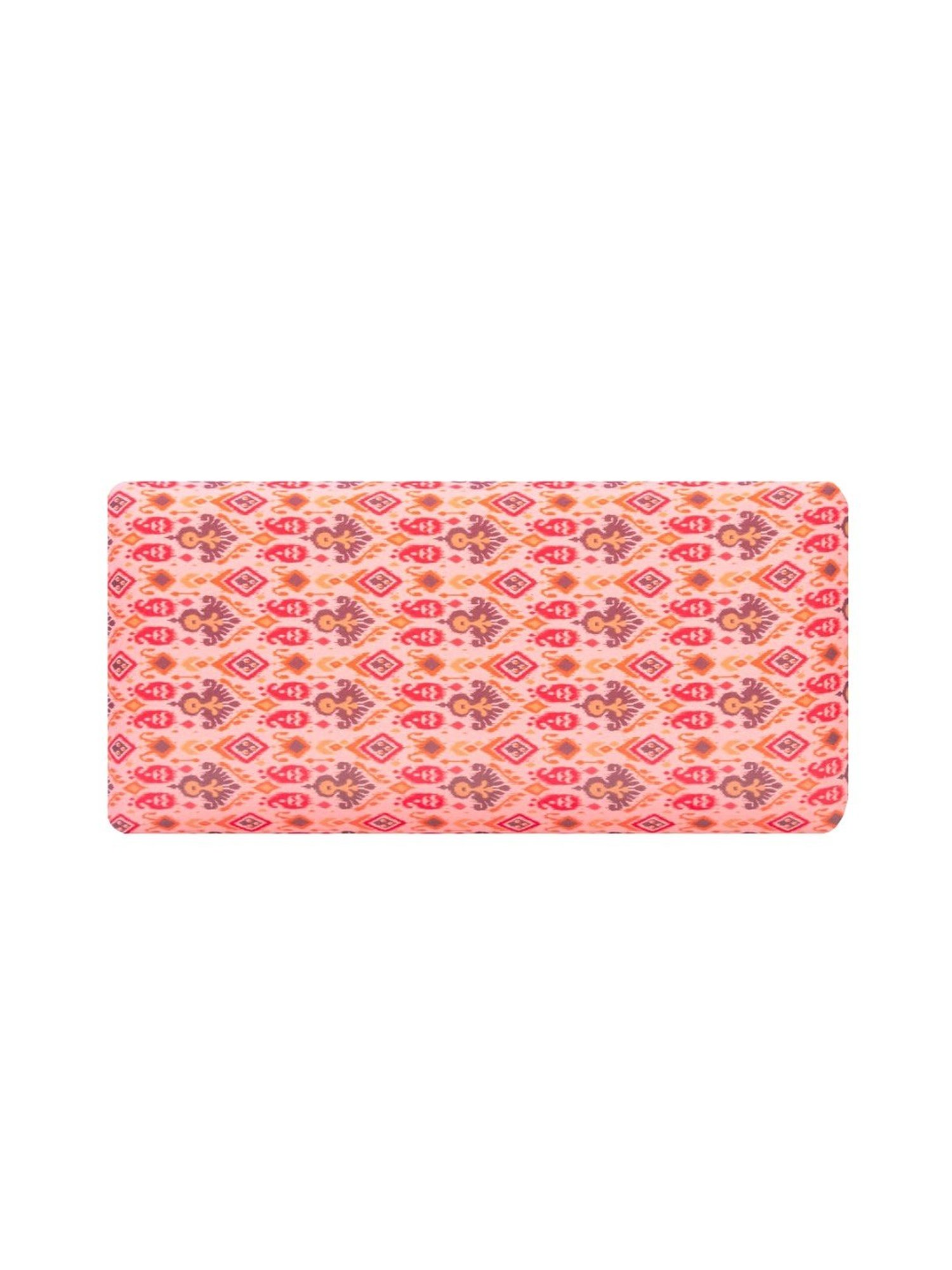 Chumbak Kitsch Earthy Ikat Pink Peach Iron Bench