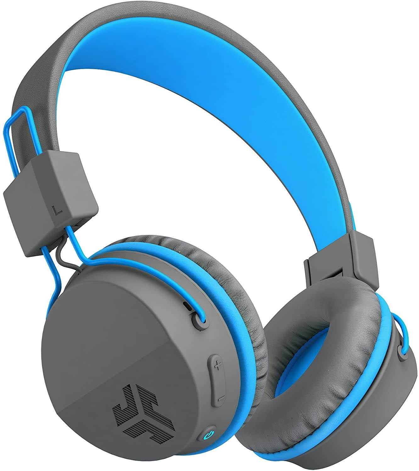 JLab Audio Neon Bluetooth Folding On-Ear Headphones | Wireless Headphones | 13 Hour Bluetooth Playtime | Noise Isolation | 40mm Neodymium Drivers | C3 Sound (Crystal Clear Clarity) | Graphite/Blue