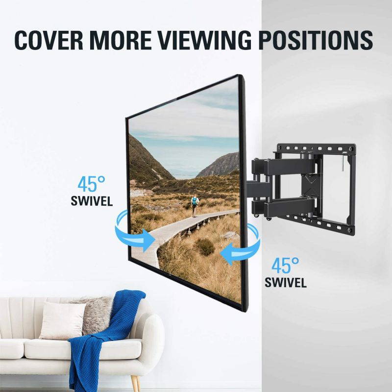 Mounting Dream TV Wall Mounts TV Bracket for Most 32-55 Inch Flat Screen TV/ Mount Bracket, Full Motion TV Wall Mount with Swivel Articulating Dual Arms, Max VESA 400x400mm, 99 LBS Loading MD2380