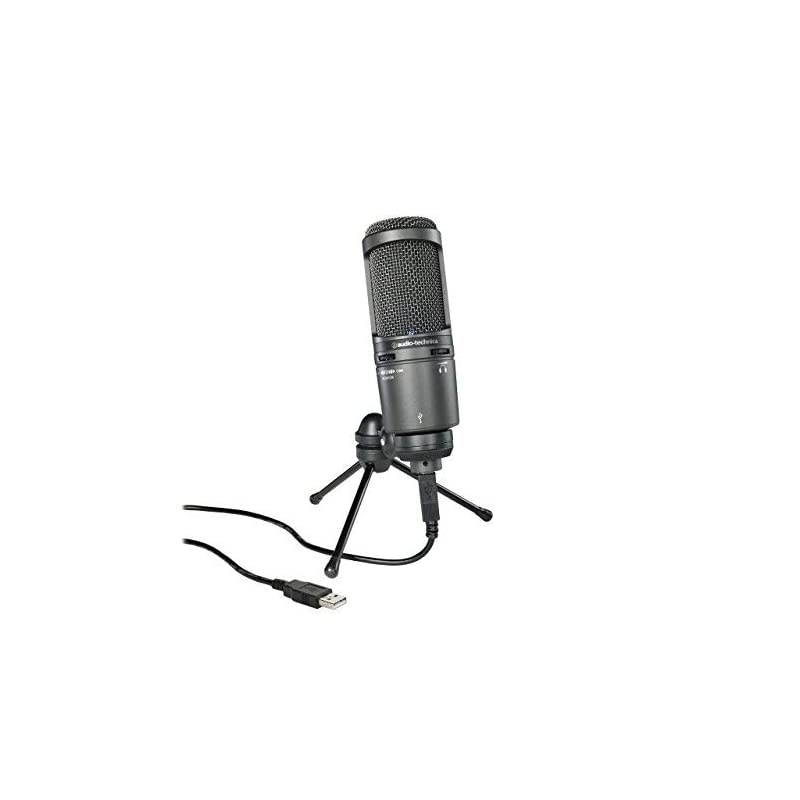 AT2020USB Plus Cardioid Condenser USB Microphone, Black (Renewed)