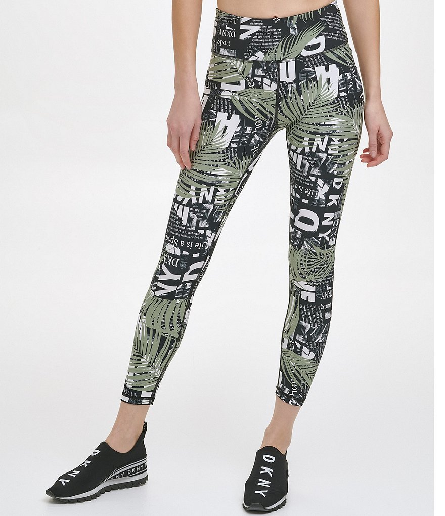 DKNY Sport Troptext Print High Rise 7/8 Leggings