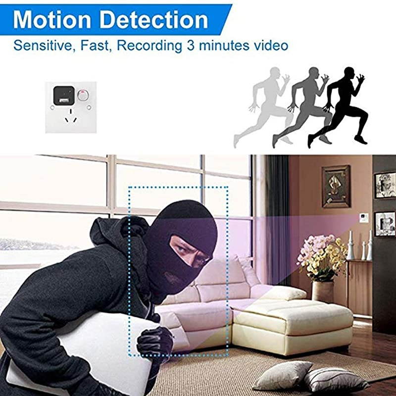 Hidden Spy Camera HD 1080P Mini Charger Camera Motion Detection USB Wall Charger Camera Plug Camera Nanny Cam Home Security Camera Housekeeper Video Only
