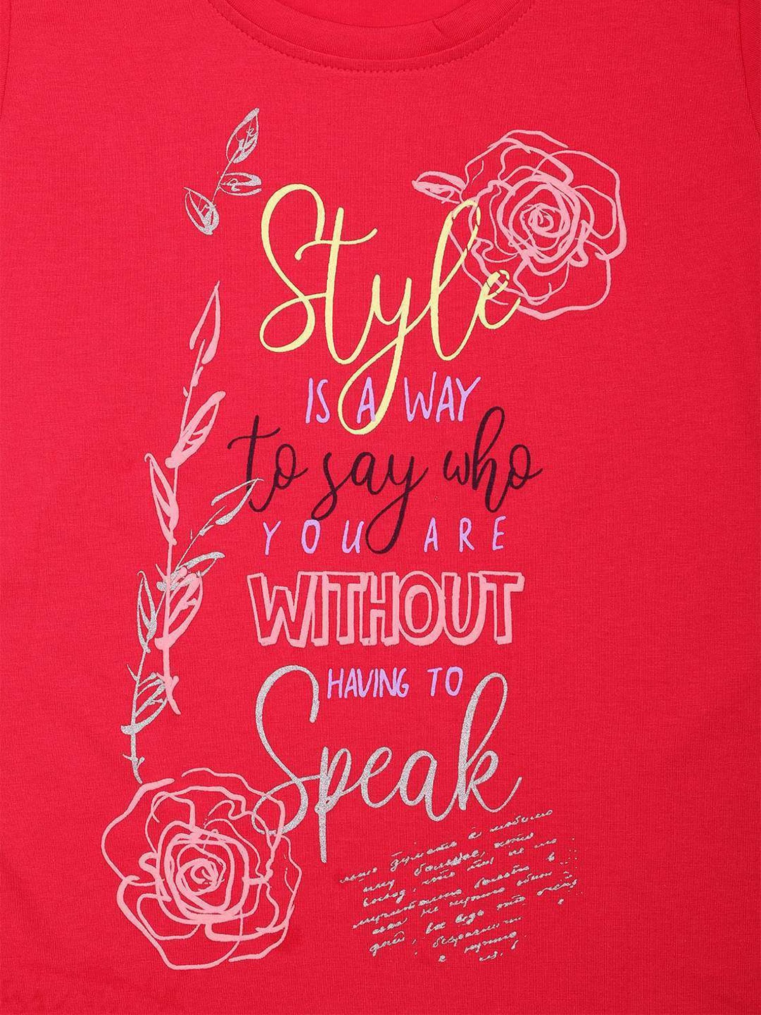 NINS MODA Kids Magenta Pink Printed Top