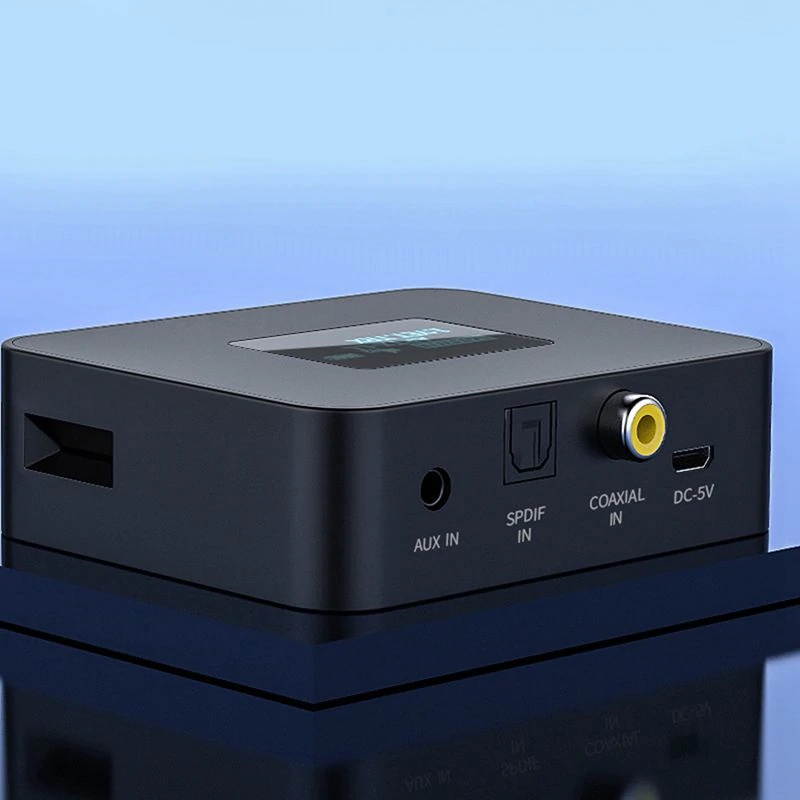 5.0 Bluetooth Adapter Support APTX/APTXLL 3.5mm Aux Jack SPDIF with LCD Sn Display Wireless Music o Transmitter